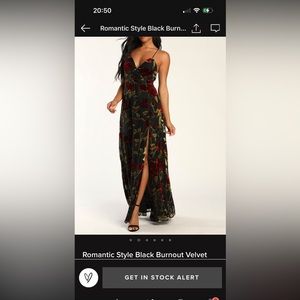 Lulu’s size small burnout rose maxi dress. Adjustable lace back.